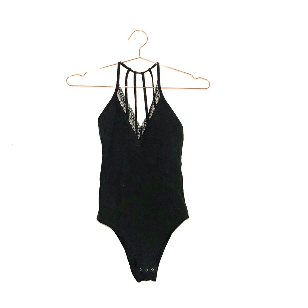 Abercrombie Black Strappy Bodysuit - NWOT
